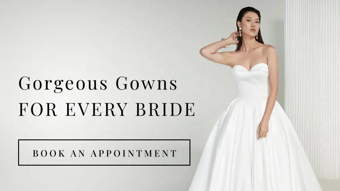 "Gorgeous Gowns For Every Bride" banner for mobile